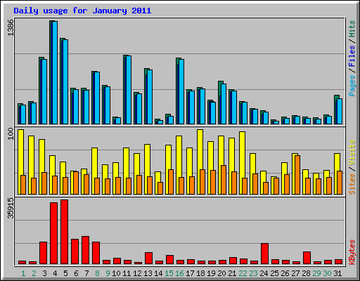 Daily usage for January 2011