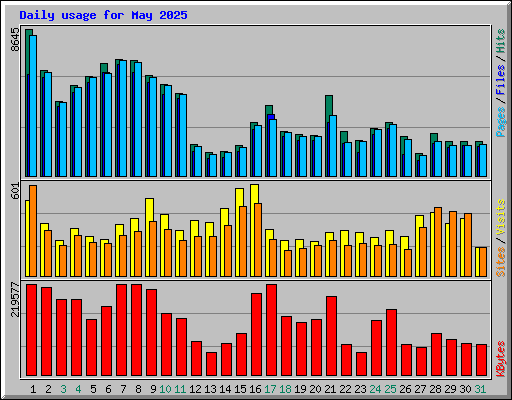 Daily usage for May 2025