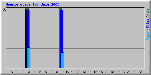 Hourly usage for July 2005