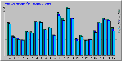 Hourly usage for August 2008