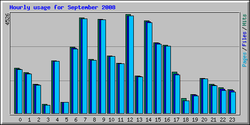 Hourly usage for September 2008