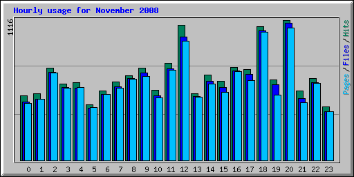 Hourly usage for November 2008