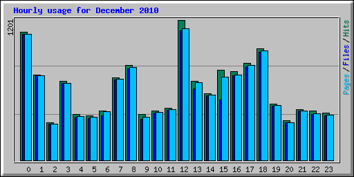 Hourly usage for December 2010