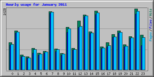 Hourly usage for January 2011