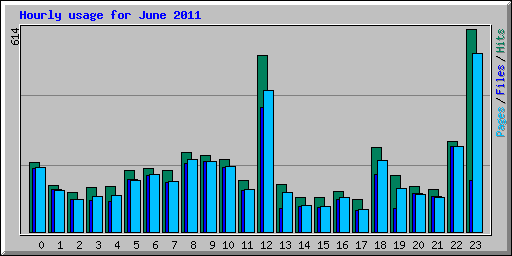 Hourly usage for June 2011