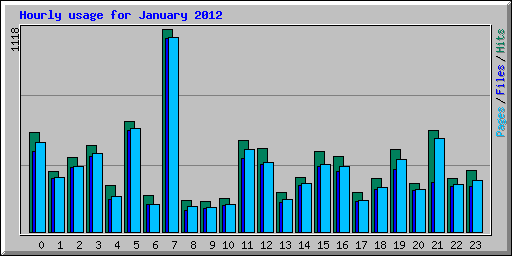Hourly usage for January 2012