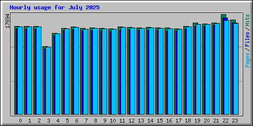Hourly usage for July 2025